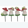 Youngs Resin Mushroom Figurine Garden Stake, Assorted Color - 4 Assorted 73747